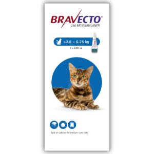 Bravecto Spot-on (2.8-6.25kg) Cat 250mg