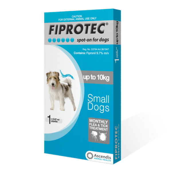 Fiprotec Dog 0-10kg (S) Single 1's (Blue)