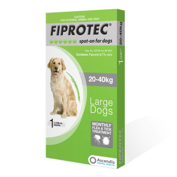 Fiprotec Dog 20-40 kg (L) Single 1's (Green)