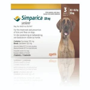 SIMPARICA TAB 120mg (40.1-60kg) Chocolate 3's