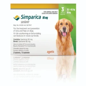 SIMPARICA TAB 80MG (20.1-40kg) Green 3's