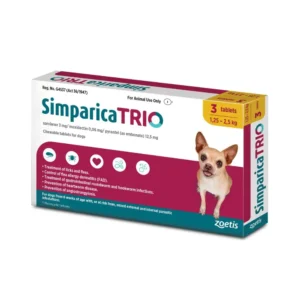 Simparica Trio 1.3kg - 2.5kg x 3 gold
