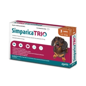 Simparica Trio 5.1kg - 10kg x 3 caramel
