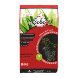 LIEBE 50kg Adult dog food with Aloe (20% Protein) RED BAG
